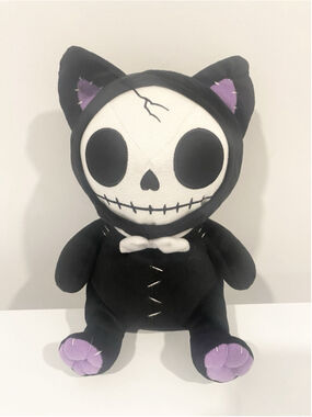 Furrybones Mao-Mao Black Cat Plush Summit Collection Skeleton Gothic 12”
